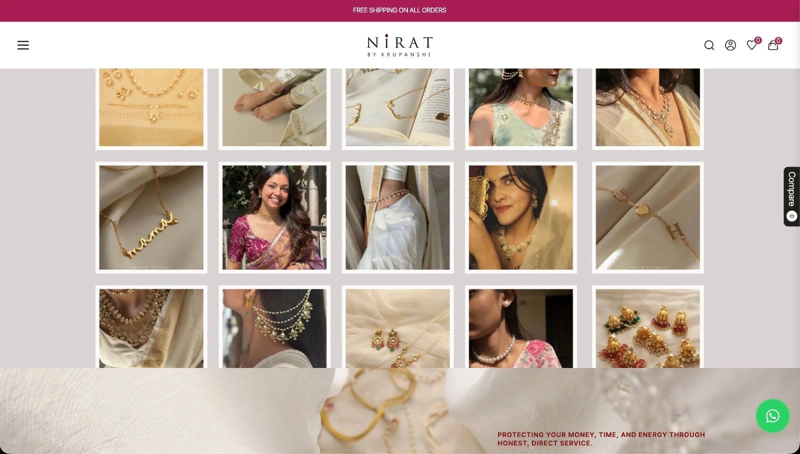 Nirat By Krupanshi jewellery ecommerce website built by VRTechie IT Solutions